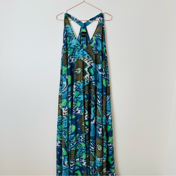 Zelle for she one size fits all maxi dress sleeveless blue patterned - Picture 5 of 8